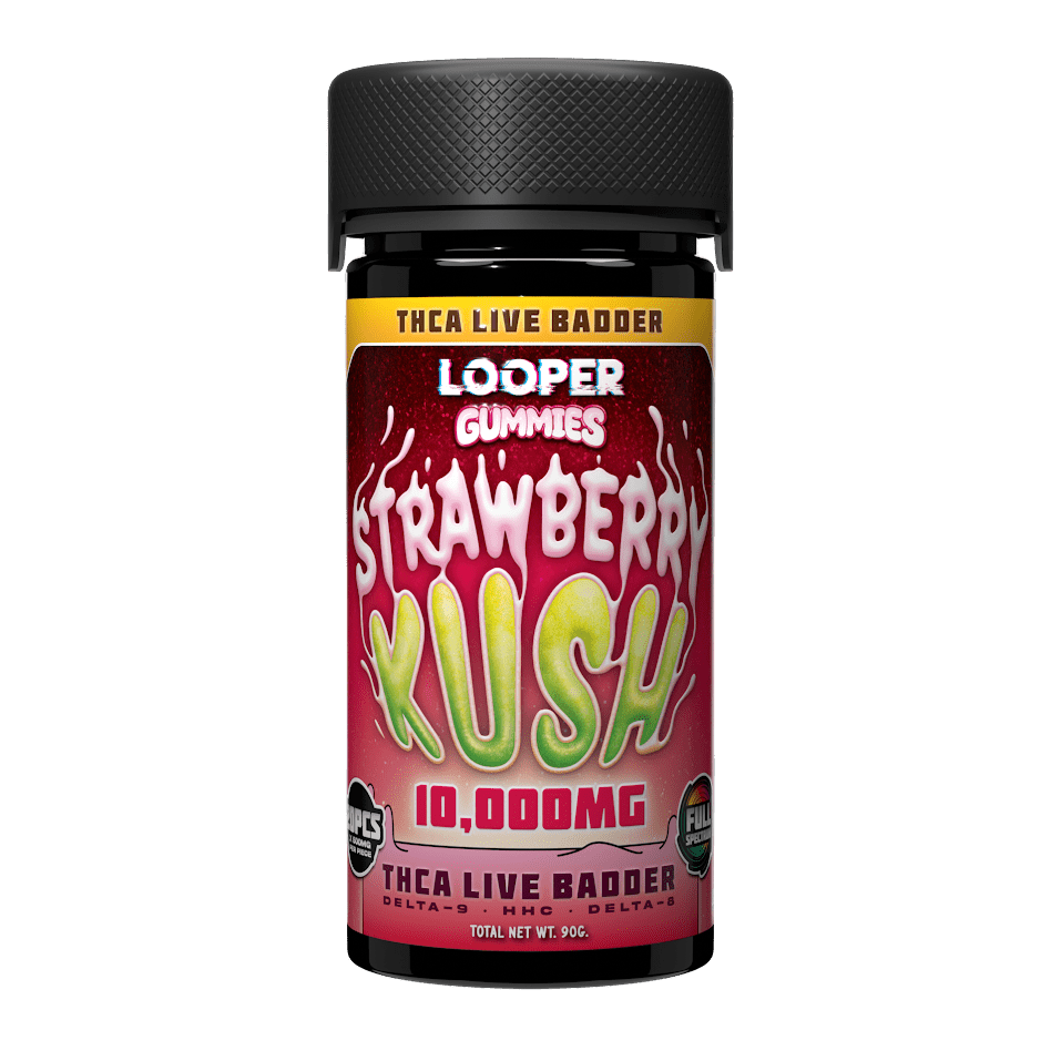 Looper Thca Live Badder Gummies - 10,000mg - Strawberry Kush - HempWholesaler.com