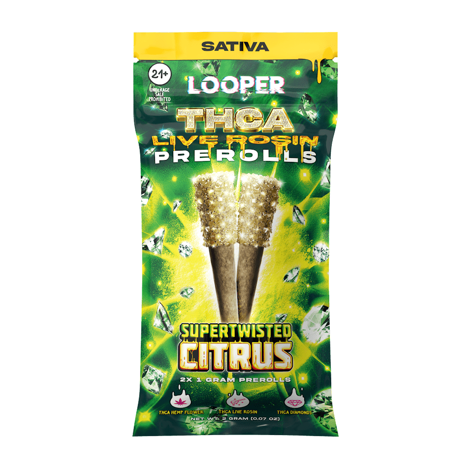 Looper THCA Live Rosin Pre Roll 2pk - Supertwisted Citrus - HempWholesaler.com