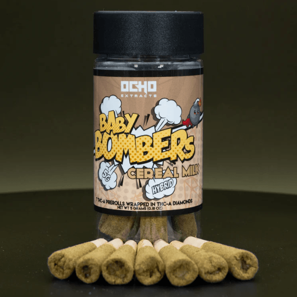 Ocho Extracts THCa Baby Bombers Pre Rolls - Cereal Milk - 7ct Jar - Bandit Distribution