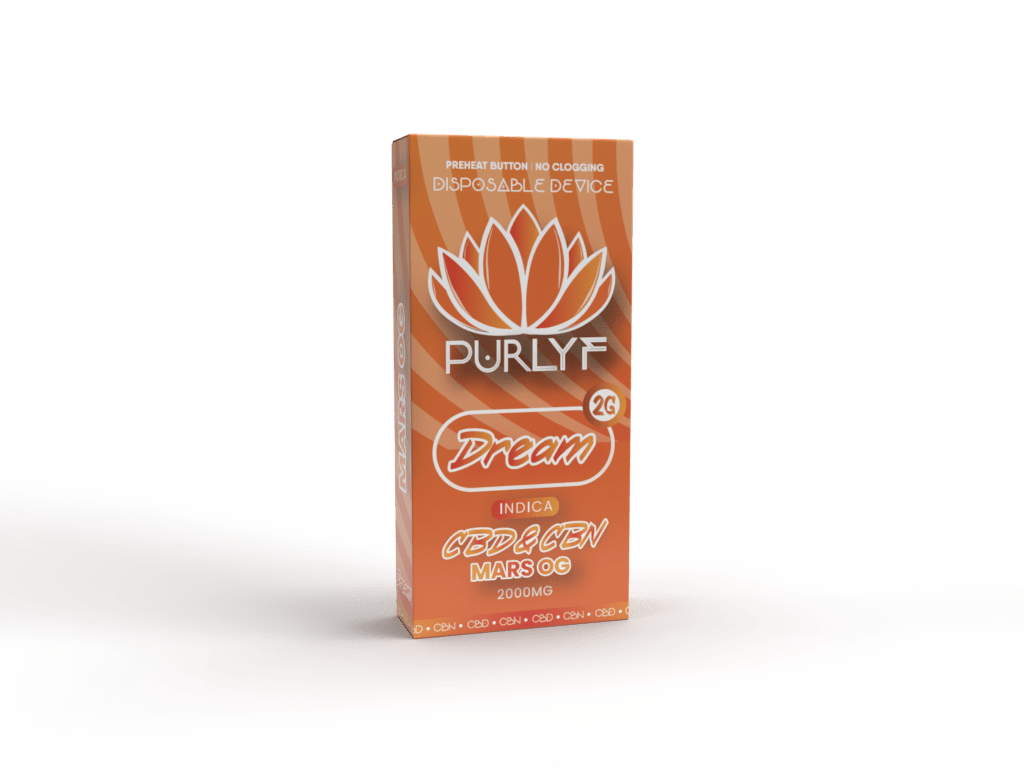 Purlyf 2g Targeted Disposables 2000mg - Dream - CBD/CBN - HempWholesaler.com