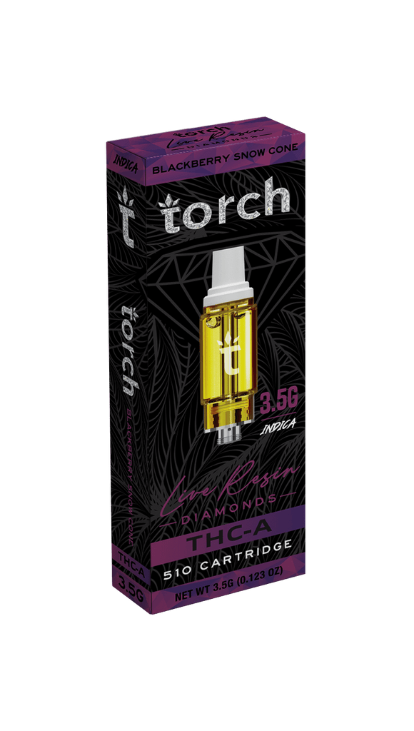 Torch Live Resin Diamonds THCA 510 Carts - 3500mg - Blackberry Snow Cone - HempWholesaler.com