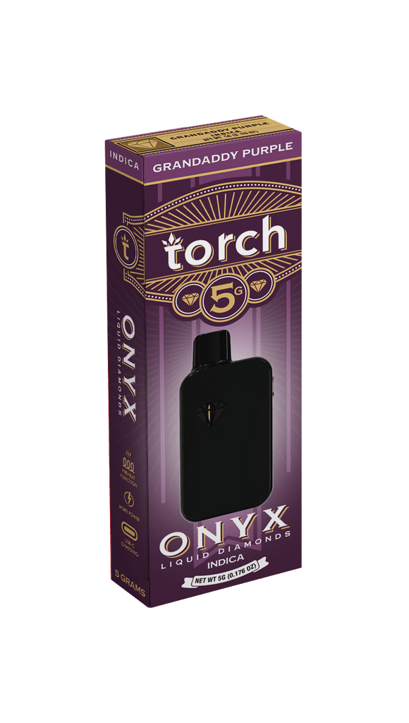 Torch Onyx 5g Liquid Diamonds Disposable THCa - Granddaddy Purple - HempWholesaler.com