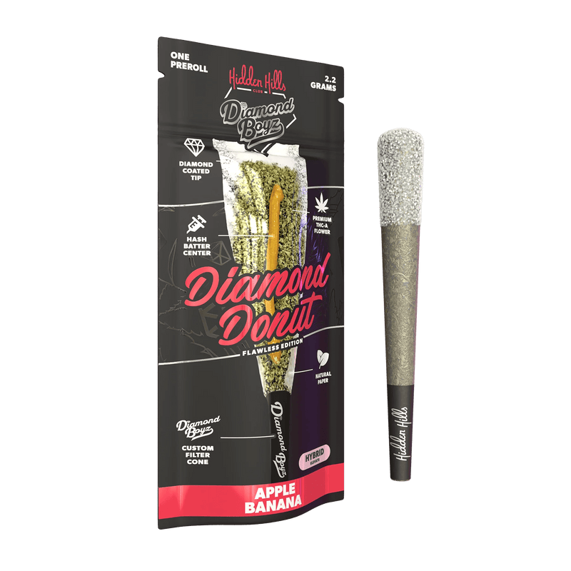 2.2G Diamond Donut Pre Rolls - Apple Banana - Hybrid - Bandit Distribution