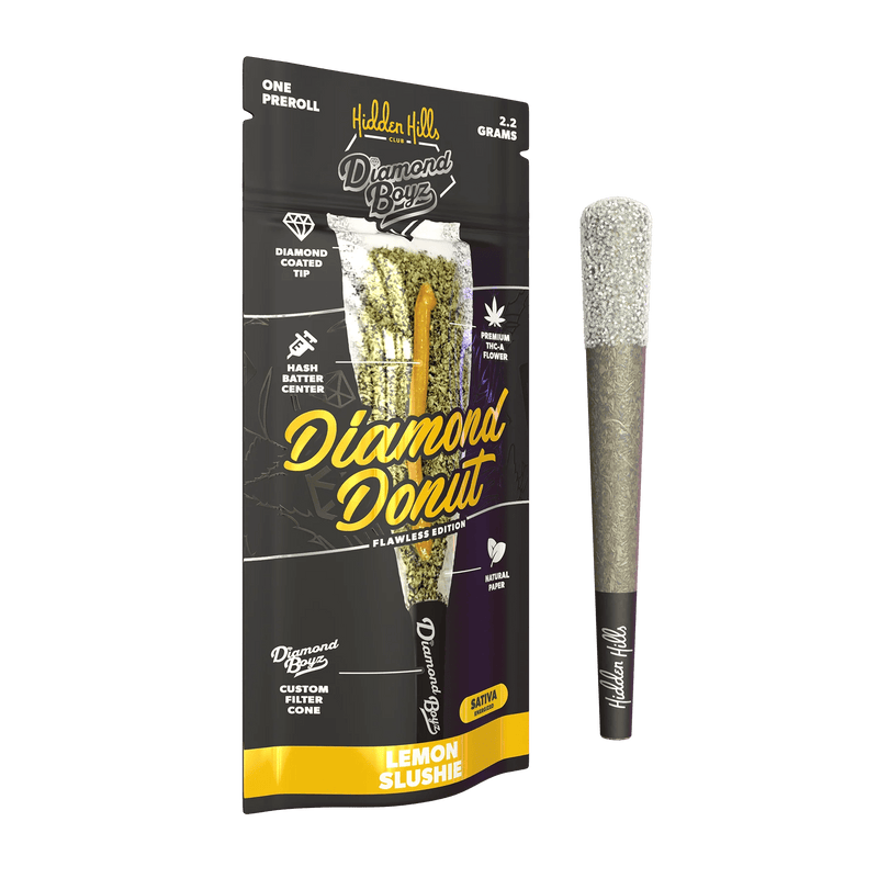 2.2G Diamond Donut Pre Rolls - Lemon Slushie - Sativa - Bandit Distribution