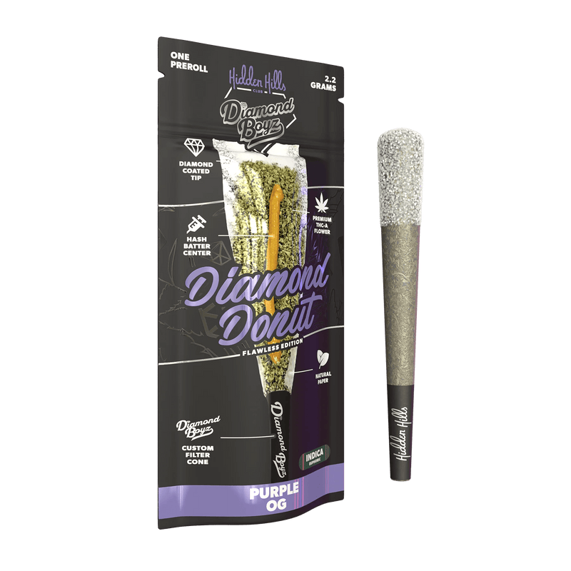 2.2G Diamond Donut Pre Rolls - Purple OG - Indica - Bandit Distribution