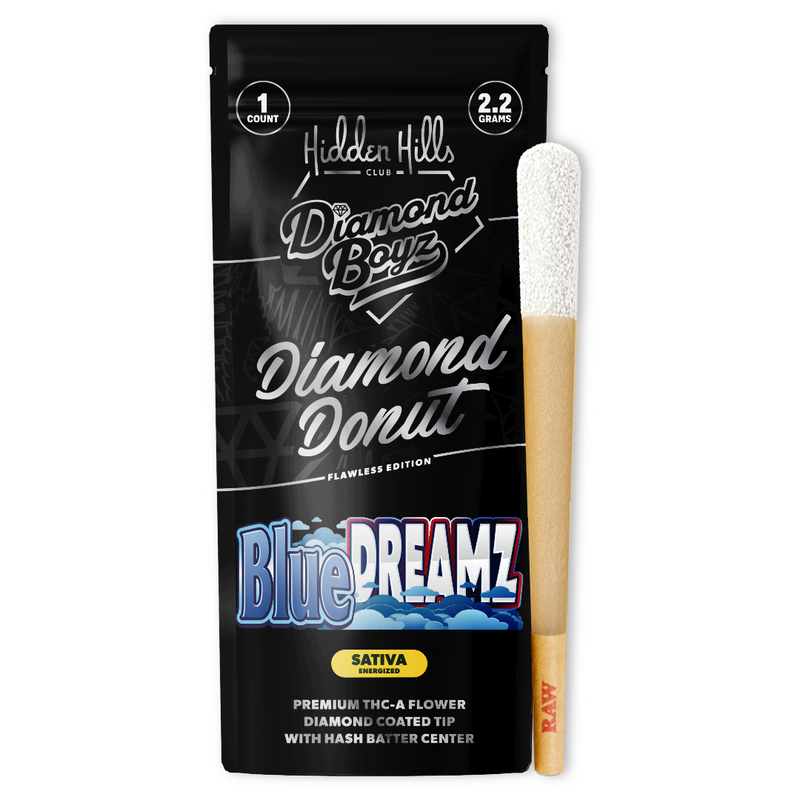 2.2G Diamond Donut Pre Rolls - Blue Dreamz - Indica - 10pk Display