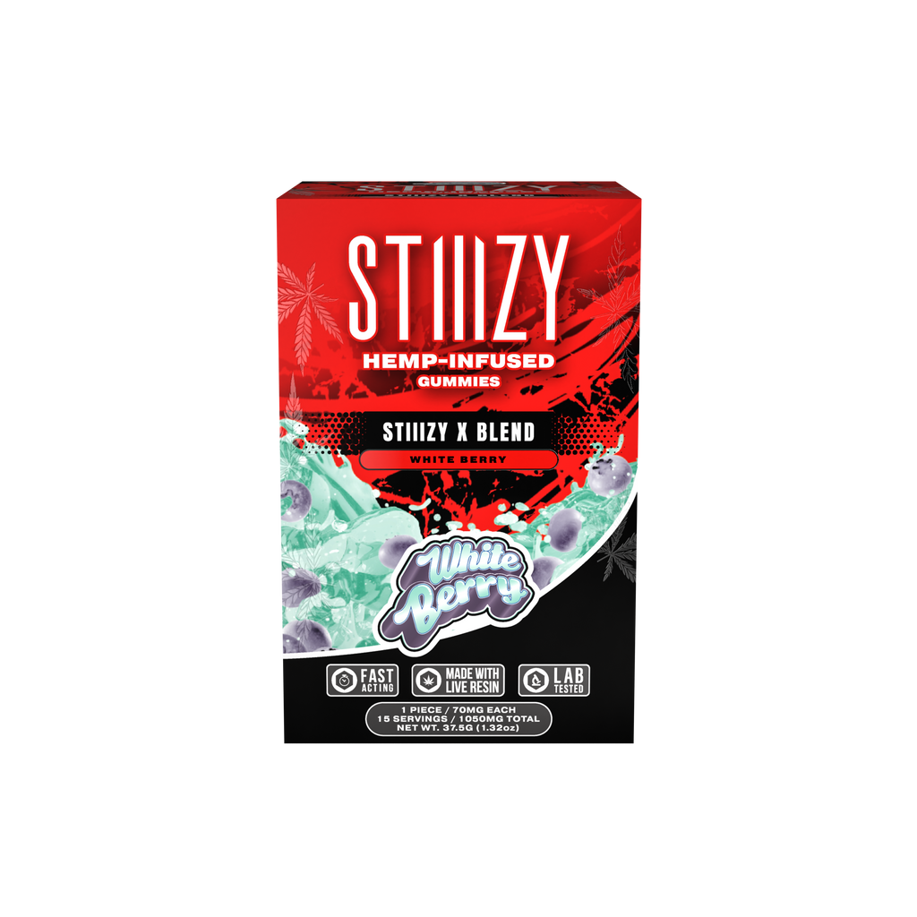 Stiiizy X Blend Live Resin Delta 8/HHCP/Delta 10/THC-P Gummies - White Berry