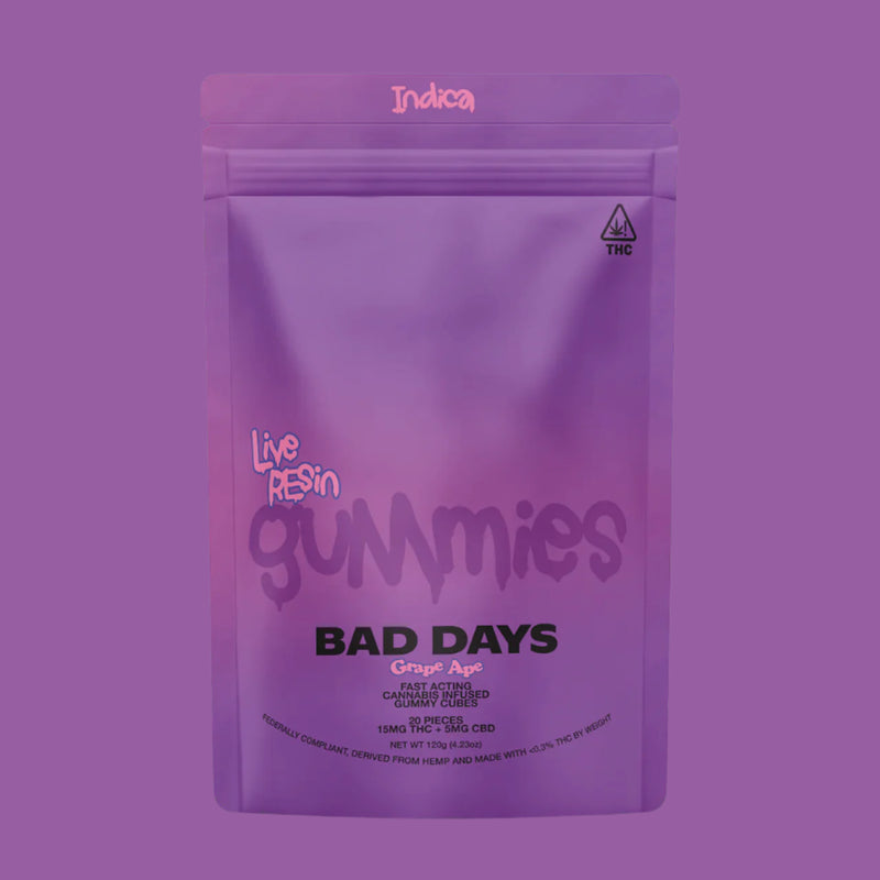 Bad Days Grape Ape Live Resin THC Gummies - 20pc - Bandit Distribution