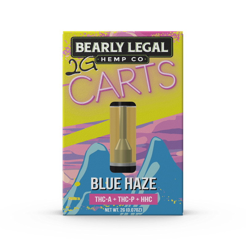 Bearly Legal 2g THCa/THCp/HHC Carts - Blue Haze - Bandit Distribution