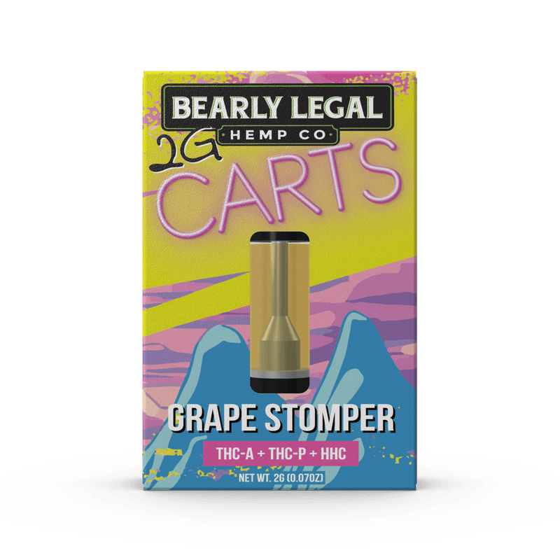 Bearly Legal 2g THCa/THCp/HHC Carts - Grape Stomper - Bandit Distribution