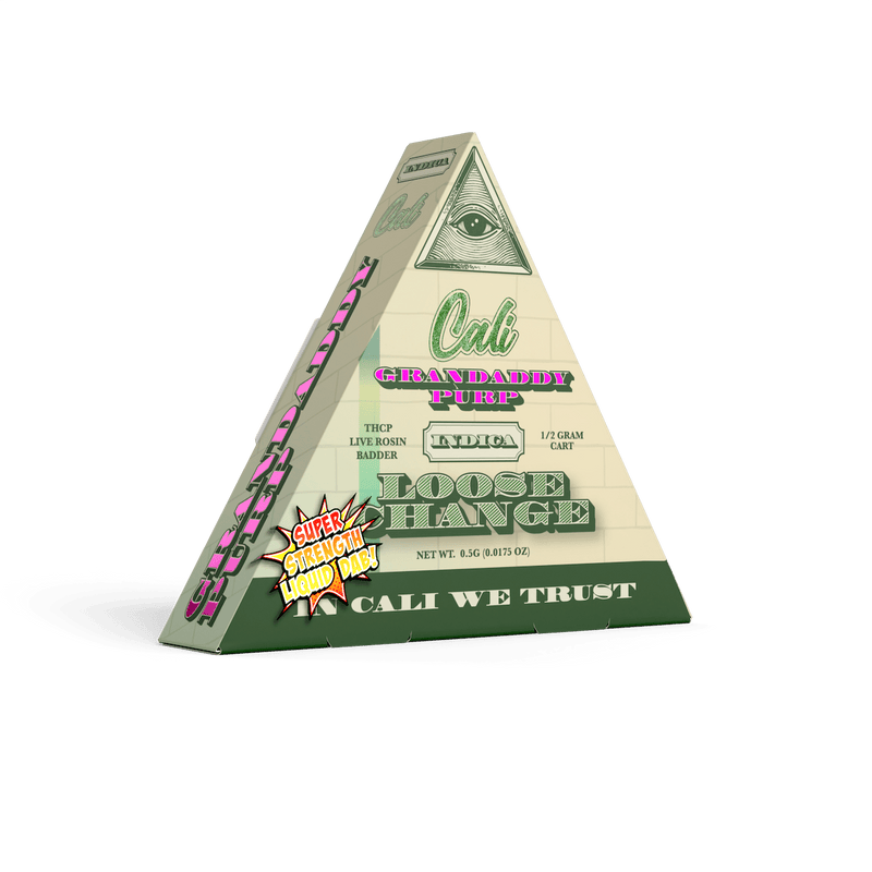 Cali Extrax Loose Change .5g THCP/D8 Live Resin Carts - Grandaddy Purp - Bandit Distribution