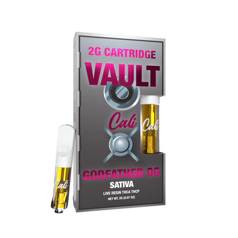 Cali Extrax - Vault 2g Carts - Live Resin THCa/THCp - Godfather OG - Bandit Distribution