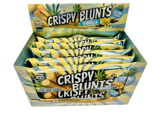 Crispy Blunts D9 2pk Sticks - 50mg Each - 10pk Display - Vanilla - Bandit Distribution
