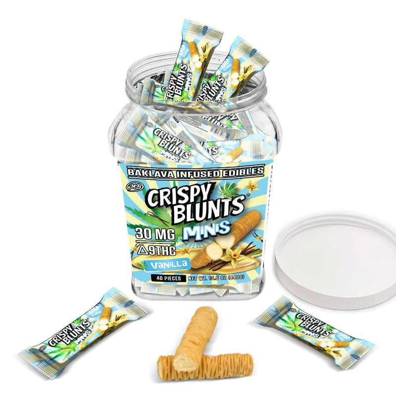 Crispy Blunts D9 Minis 40pc Bins - 30mg Each - Vanilla - Bandit Distribution