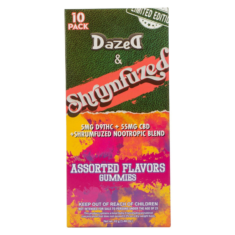 Dazed x Shrumfuzed - Mushroom Gummies - D9/CDB/Shrumfuzed NooTropic Blend - 8600mg - Assorted - Bandit Distribution