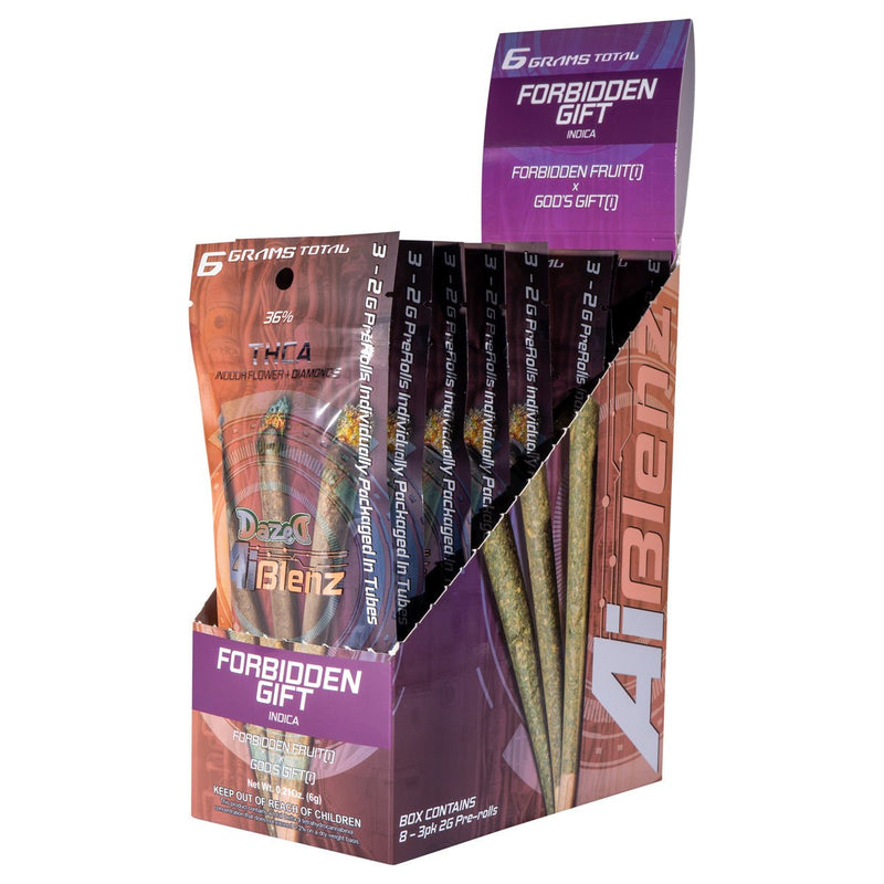 Dazed8 AI Blenz Pre Rolls - 3ct - 6g Pack - 8ct Display - Forbidden Gift - Bandit Distribution