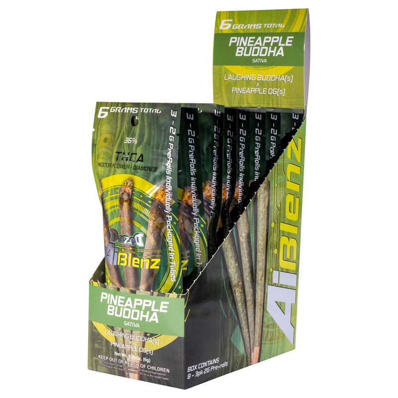 Dazed8 AI Blenz Pre Rolls - 3ct - 6g Pack - 8ct Display - Pineapple Buddah - Bandit Distribution
