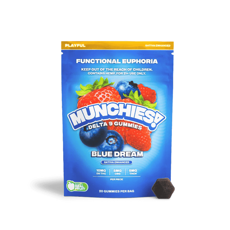 Delta Munchies D9 Euphoria Functional Gummies - Playful - Blue Dream - 20ct - Bandit Distribution