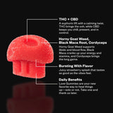 Delta Munchies D9 Functional Microdose Gummies - Love Gummies - Strawberry Splash - 5ct / 8 Pack Display - Bandit Distribution