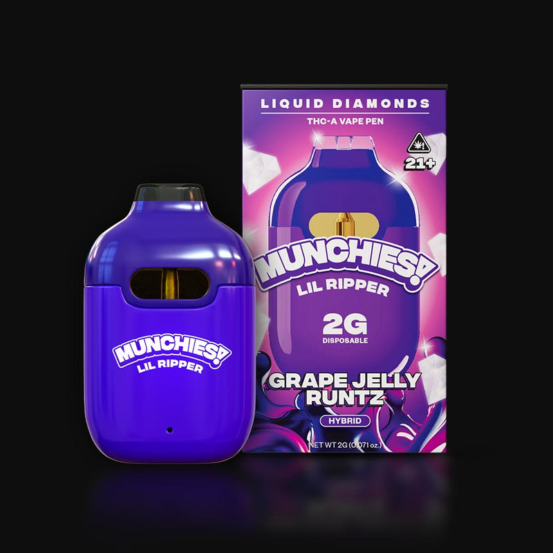 Delta Munchies Lil Ripper 2g Thca Liquid Diamonds Disposable - Grape Jelly Runtz - Bandit Distribution