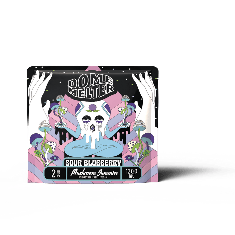 Domemelter – Sour Blueberry - 2 Count Mushroom Gummies Pouches - 20ct Display - Bandit Distribution