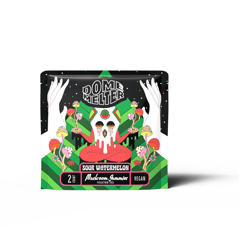 Domemelter – Sour Watermelon - 2 Count Mushroom Gummies Pouches - 20ct Display - Bandit Distribution