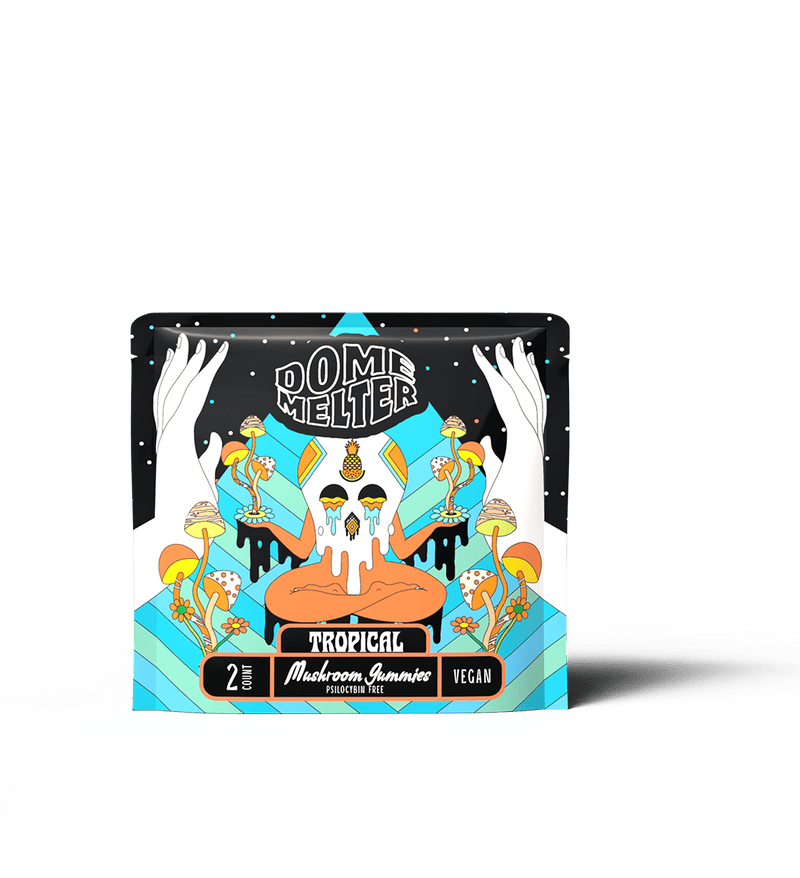 Domemelter – Tropical - 2 Count Mushroom Gummies Pouches - 20ct Display - Bandit Distribution