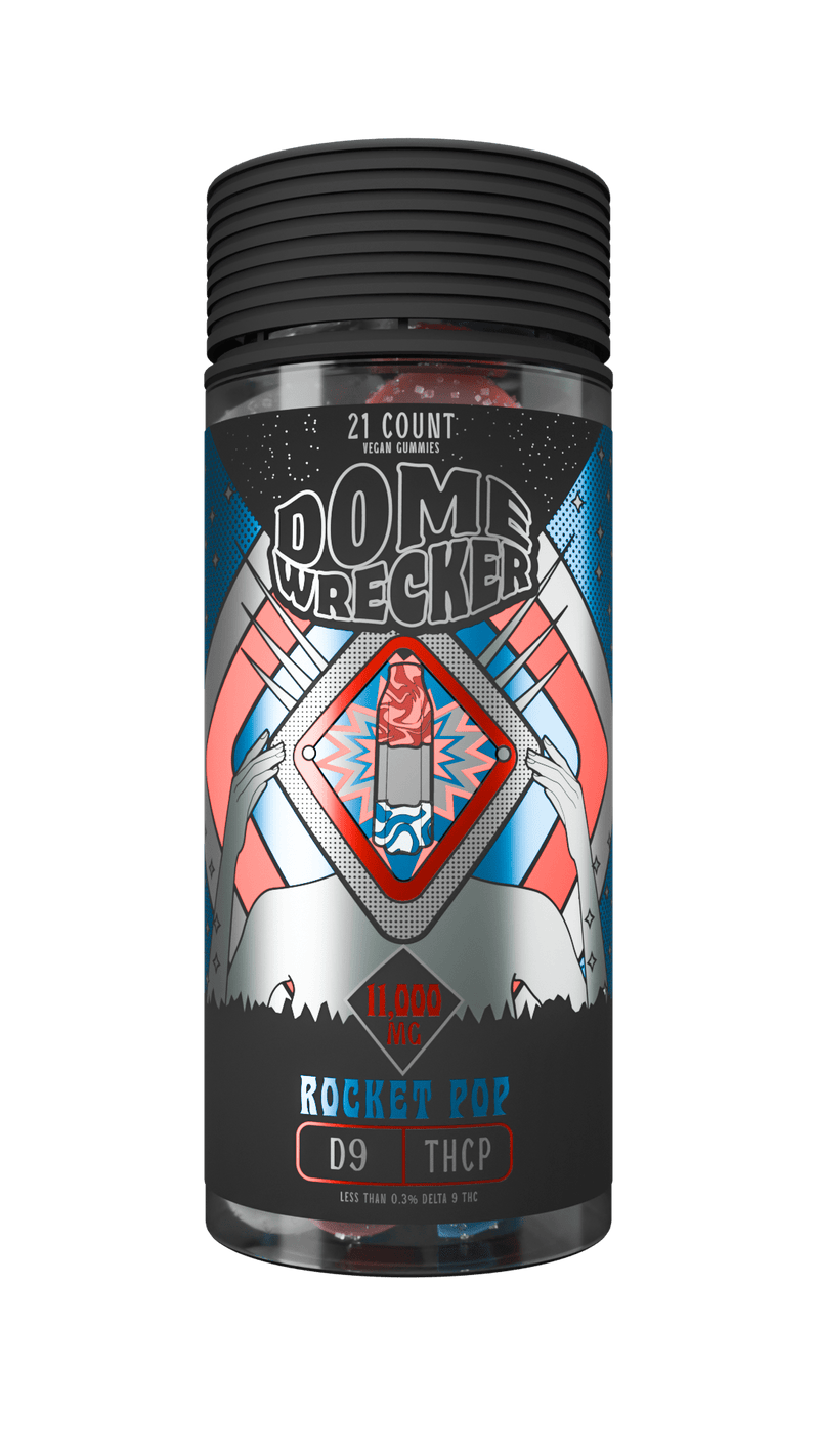 Domewrecker THCa - D9 - THCP Gummies 11000mg - Rocket Pop - Bandit Distribution
