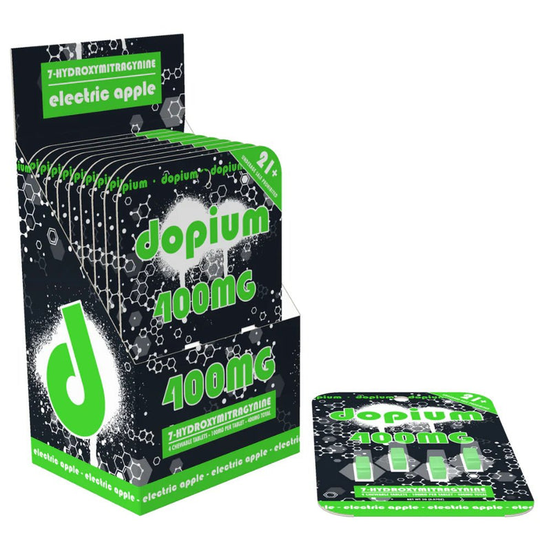 Dopium 7 - Hydroxymitragynine Bars 400MG - 10 Count Display - Electric Apple - Bandit Distribution