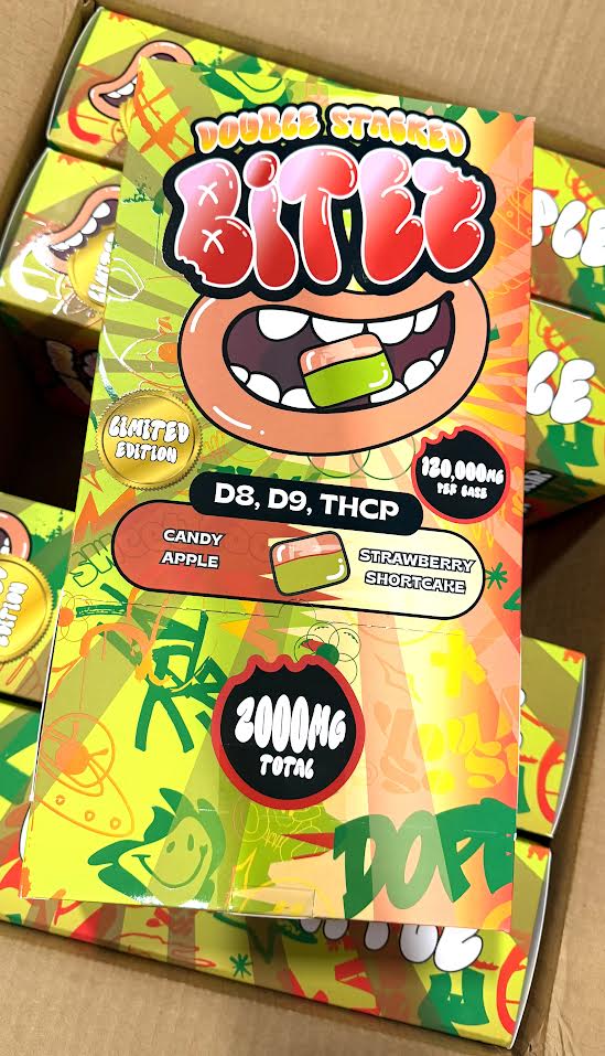 Double Stacked Bites 120,000mg Display (60 - 2ct Packs) - Candy Apple / Strawberry Shortcake - Bandit Distribution