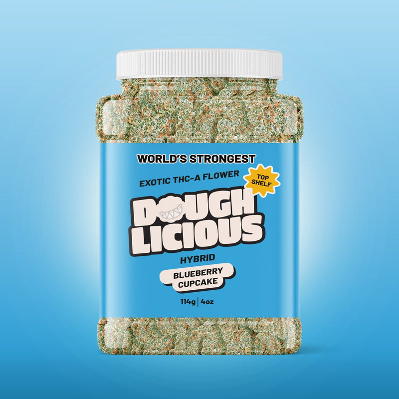 Doughlicious 4oz Thca Flower Bucket - Blueberry Cupcake - 26.25% - Bandit Distribution