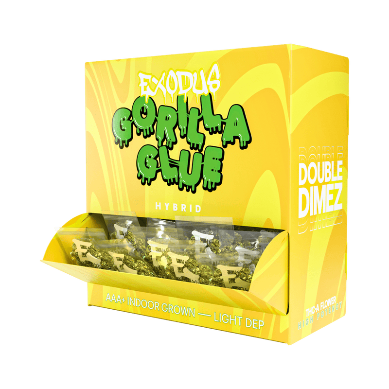 Exodus - Double Dimes THCA Flower 2g Pouches - 30ct Display - Gorilla Glue - Bandit Distribution