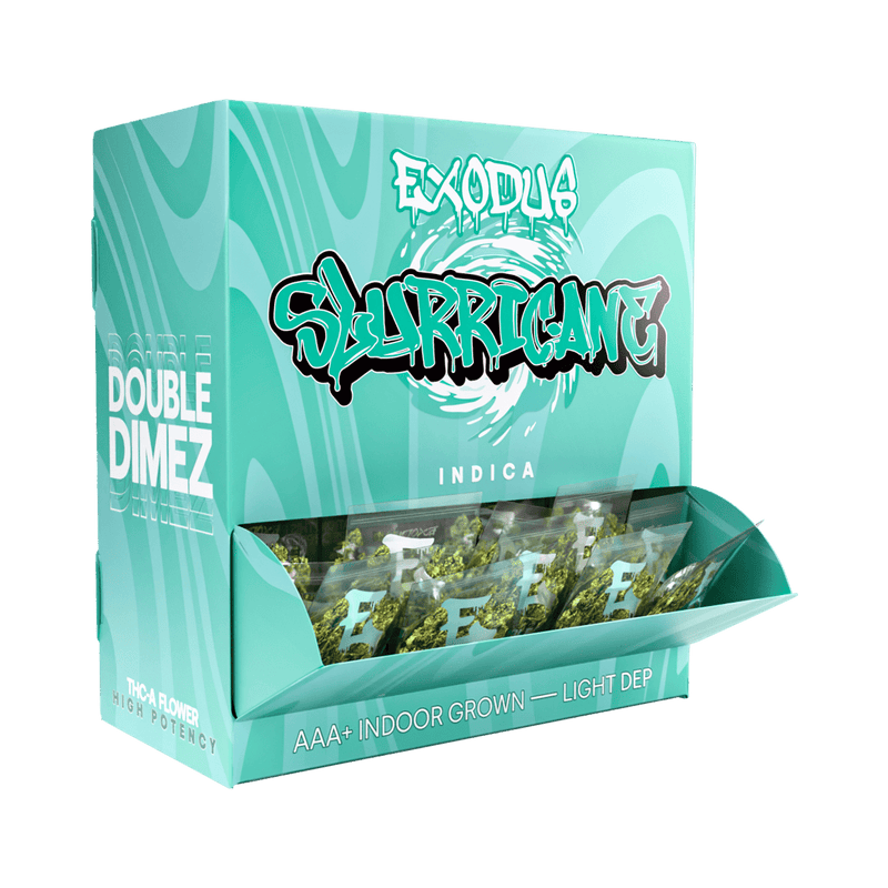 Exodus - Double Dimes THCA Flower 2g Pouches - 30ct Display - Slurricane - Bandit Distribution