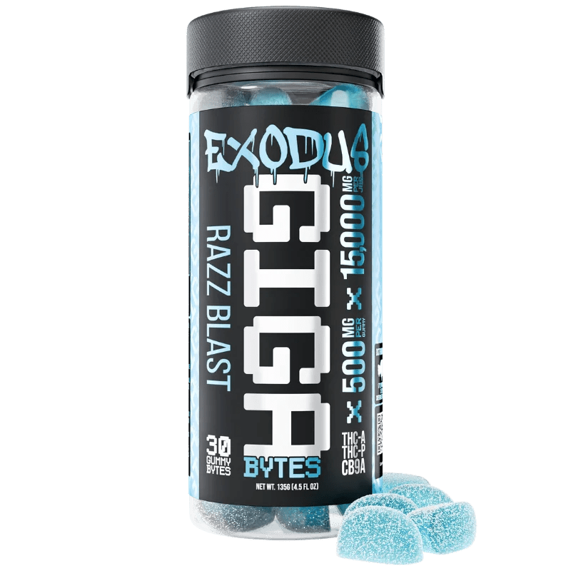 Exodus Thca+Thcp+CB9A Gigabytes Gummies - 15,000mg - Razz Blast - Hemp Wholesaler