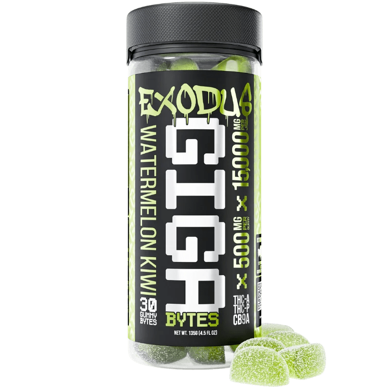 Exodus Thca+Thcp+CB9A Gigabytes Gummies - 15,000mg - Watermelon Kiwi - Hemp Wholesaler