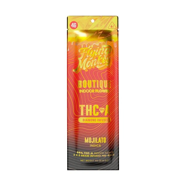 Flying Monkey Botique Indoor THCA Pre Rolls 2x2g Pack - Mojilato - 10 Pack - Hemp Wholesaler