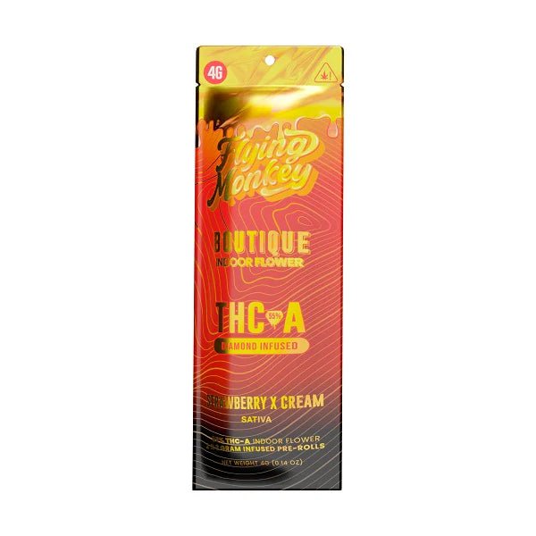Flying Monkey Botique Indoor THCA Pre Rolls 2x2g Pack - Strawberry x Cream - 10 Pack - Hemp Wholesaler
