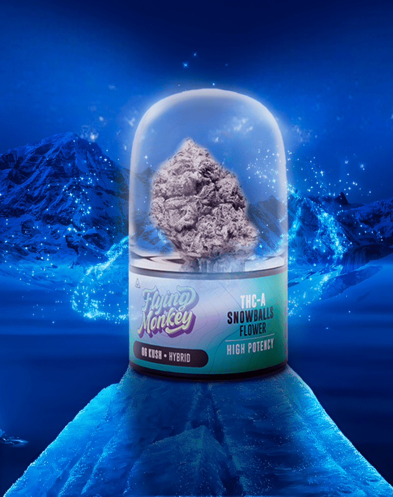 Flying Monkey Snowballs - THCa Diamond Infused 5 Gram Flower - Og Kush - Bandit Distribution