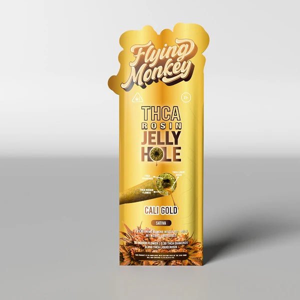 Flying Monkey THCA/D8 Rosin Jelly Holes 2x2g - 10 Pack Display - Cali Gold - Bandit Distribution