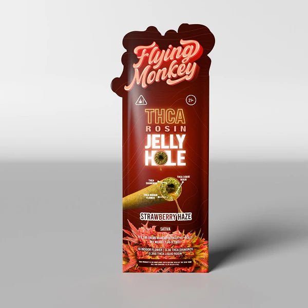 Flying Monkey THCA/D8 Rosin Jelly Holes 2x2g - 10 Pack Display - Strawberry Haze - Bandit Distribution
