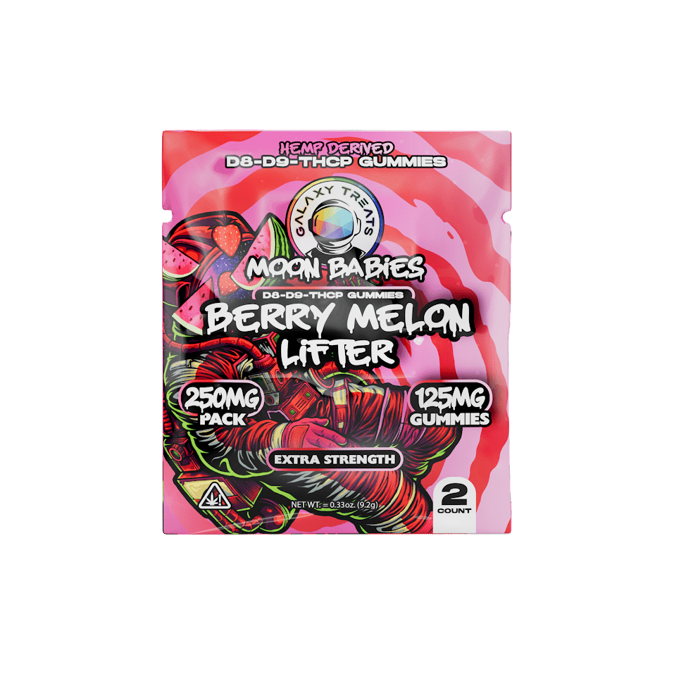 Galaxy Treats Moon Babies D8D9THCp Gummies Gravity Feed Display 2pk