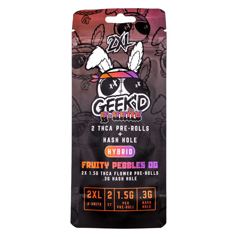 Geek'd G - Units - 2xl Hash Holes - Fruity Pebblez OG - Hybrid - 10ct Display - Bandit Distribution