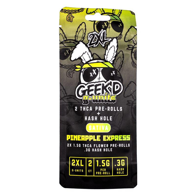 Geek'd G - Units - 2xl Hash Holes - Pineapple Express - Sativa - 10ct Display - Bandit Distribution