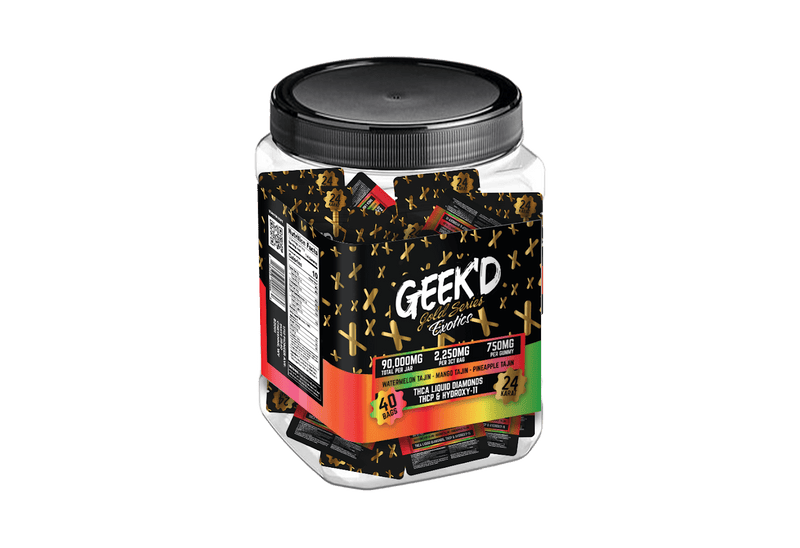 GEEK’D Gold Series Exotics Buckets - 90,000mg - 40pk - 3ct Pouch - Bandit Distribution