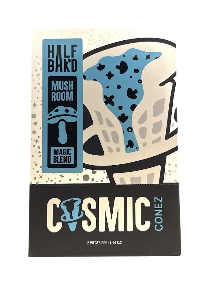 Half Bak'd Cosmic Cones Mushroom Blend - 2pc Pack - Cookies n Cream - Bandit Distribution