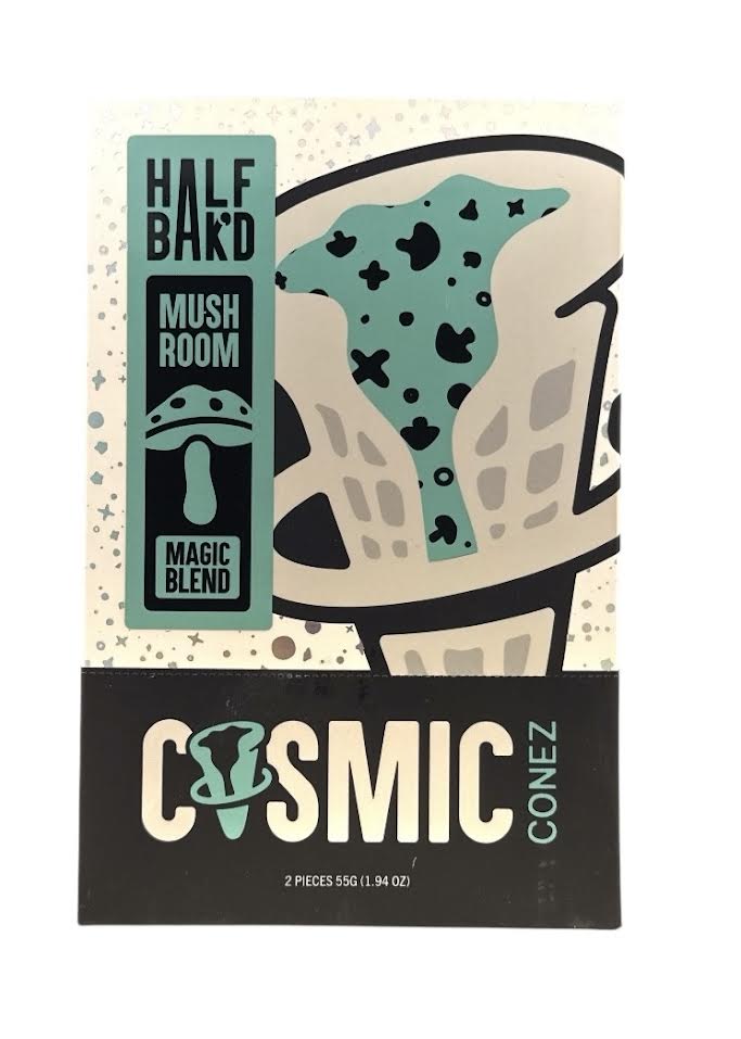 Half Bak'd Cosmic Cones Mushroom Blend - 2pc Pack - Slim Mint - Bandit Distribution