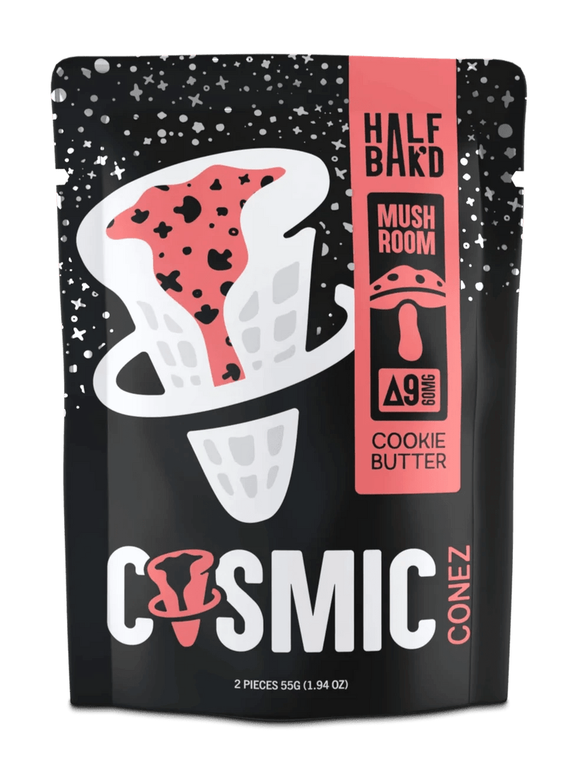 Half Bak'd Cosmic Conez - Cookie Butter 2ct - D9+Mushroomz - Bandit Distribution