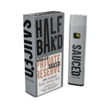 Half Bak'd Live Resin Private Reserve Sauce'd 1g Disposables - GMO Cookies - Bandit Distribution