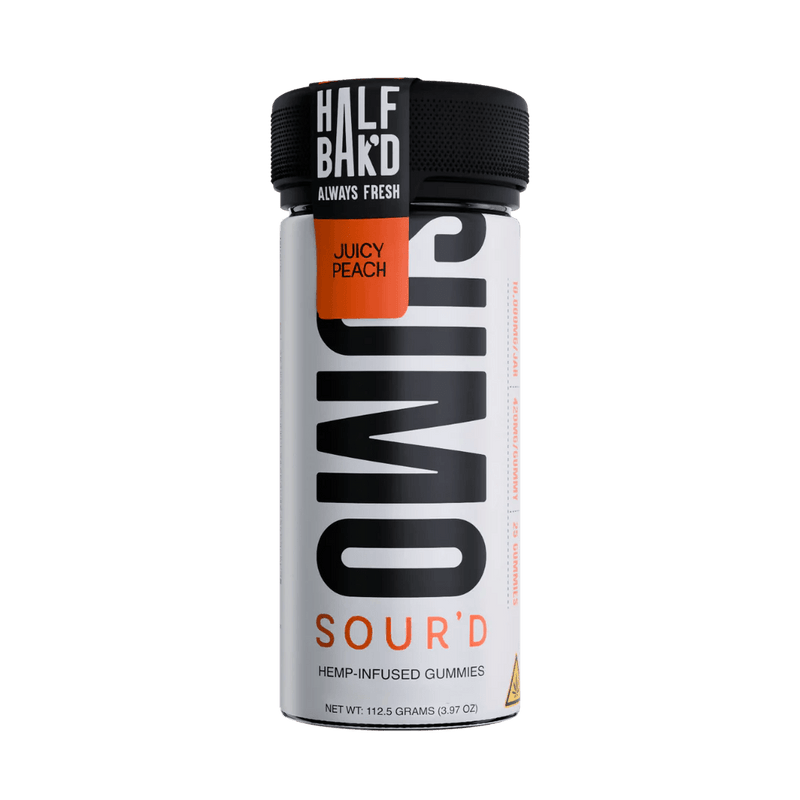Half Bak'd Sumo Sour'D Gummies - 25ct - Juicy Peach - Bandit Distribution