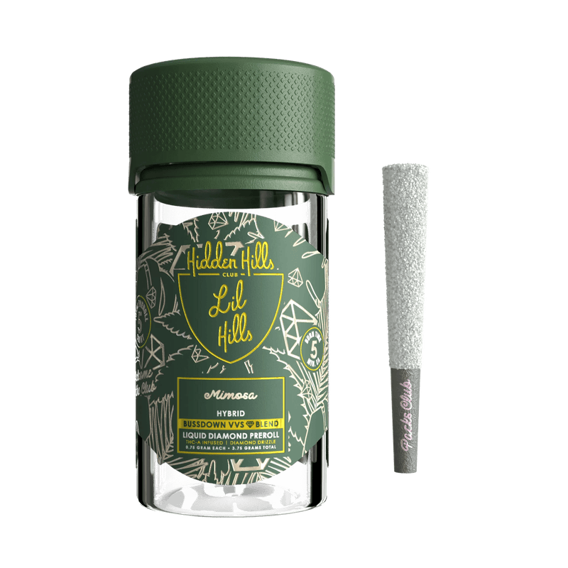 Hidden Hills - Lil Hills 2.0 Liquid Diamond Drizzle Pre Rolls - 5ct Jar - Mimosa - Bandit Distribution